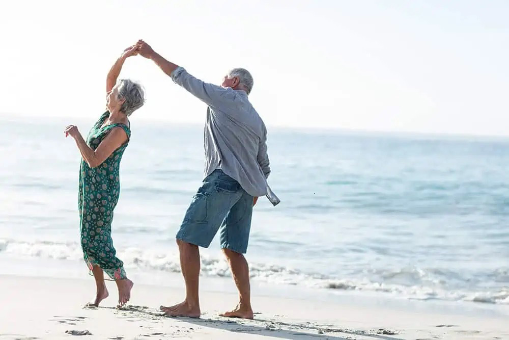 dancing senior couple